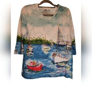 Susie Coral Christmas  long sleeve t shirt, boat size L